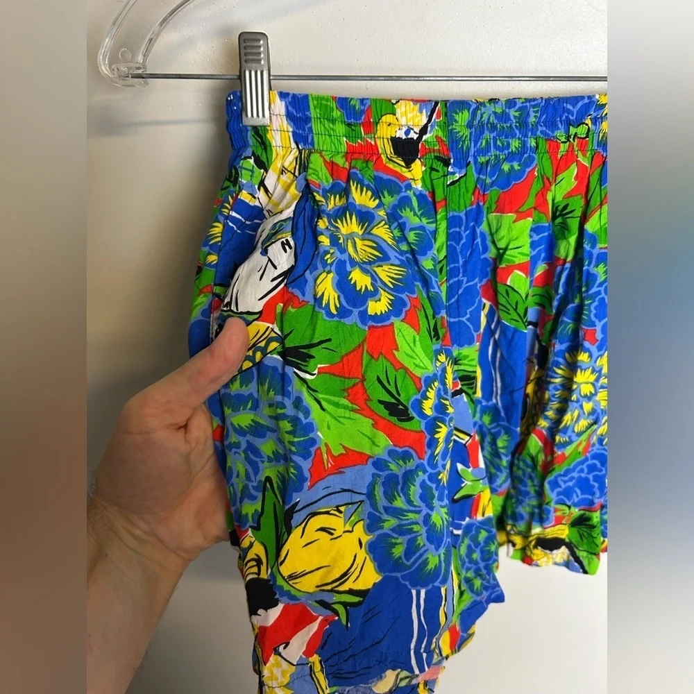 Vtg Jams World Colorful Floral Shorts Tropical Summer Beach Vacation Size S